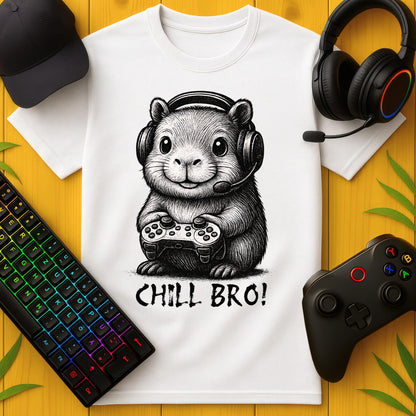 Chill Bro! Cute Capybara BW T-Shirt für Kids