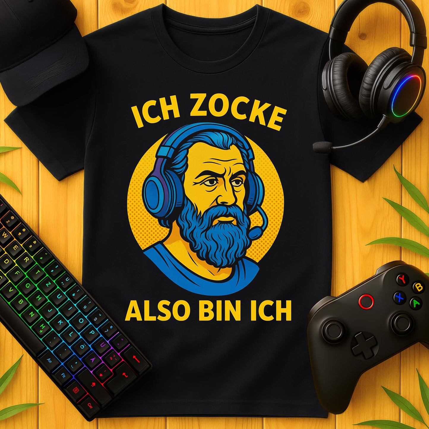 Ich zocke also bin ich Popart T-Shirt