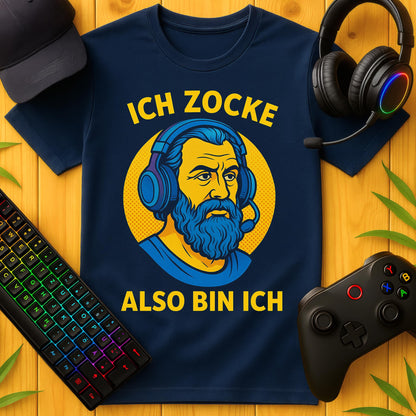 Ich zocke also bin ich Popart T-Shirt