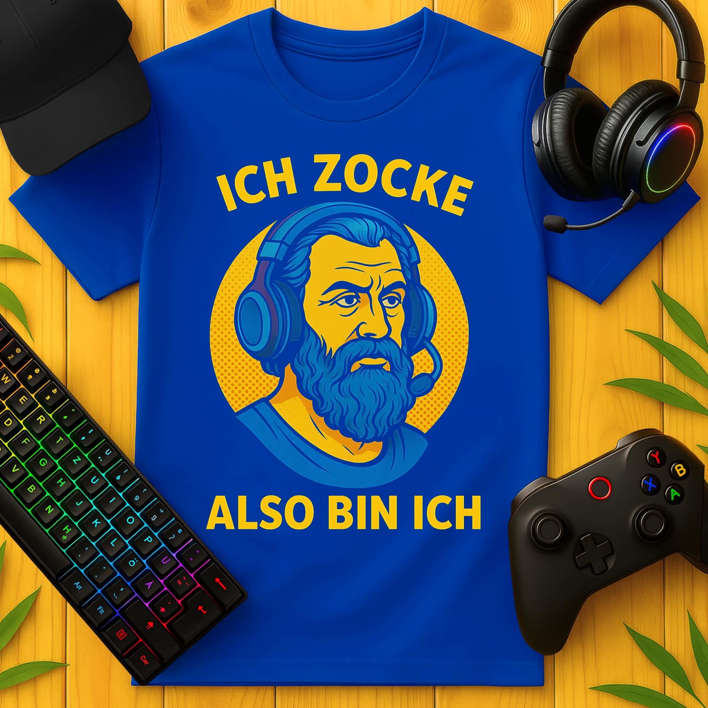 Ich zocke also bin ich Popart T-Shirt