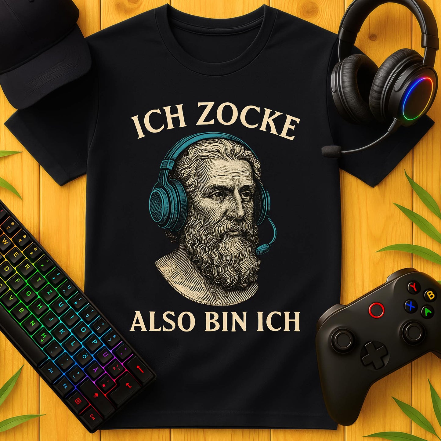 Ich zocke also bin ich Headset T-Shirt