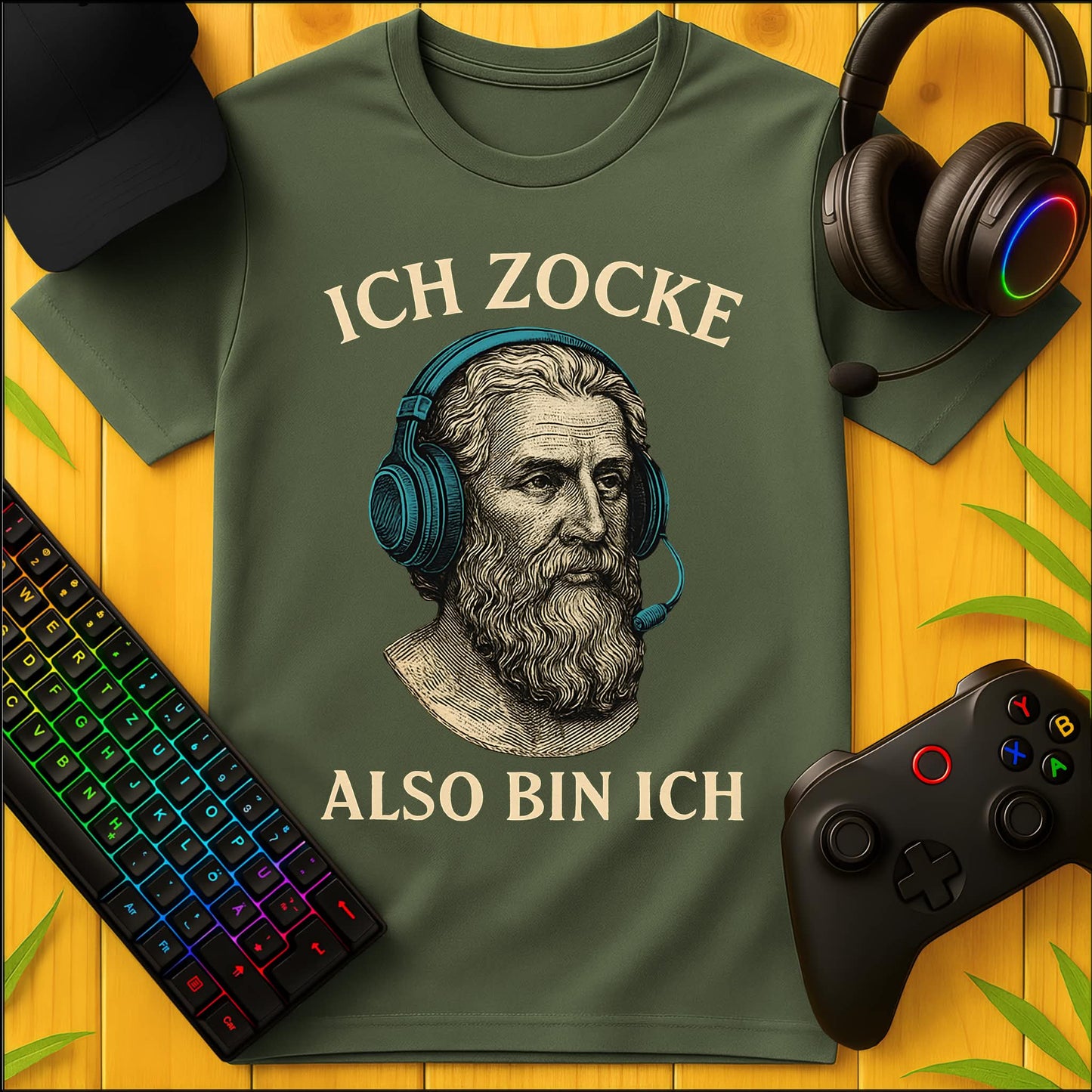 Ich zocke also bin ich Headset T-Shirt