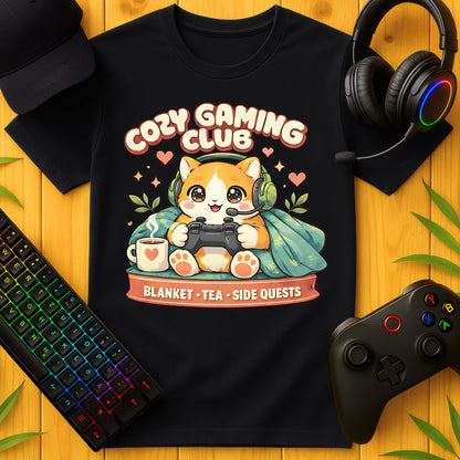 Cozy Gaming Club Cat T-Shirt