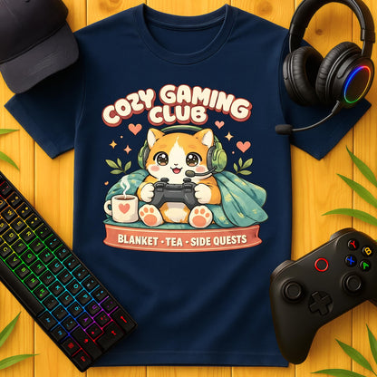 Cozy Gaming Club Cat T-Shirt