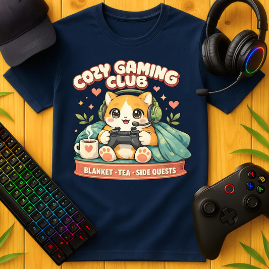 Cozy Gaming Club Cat T-Shirt