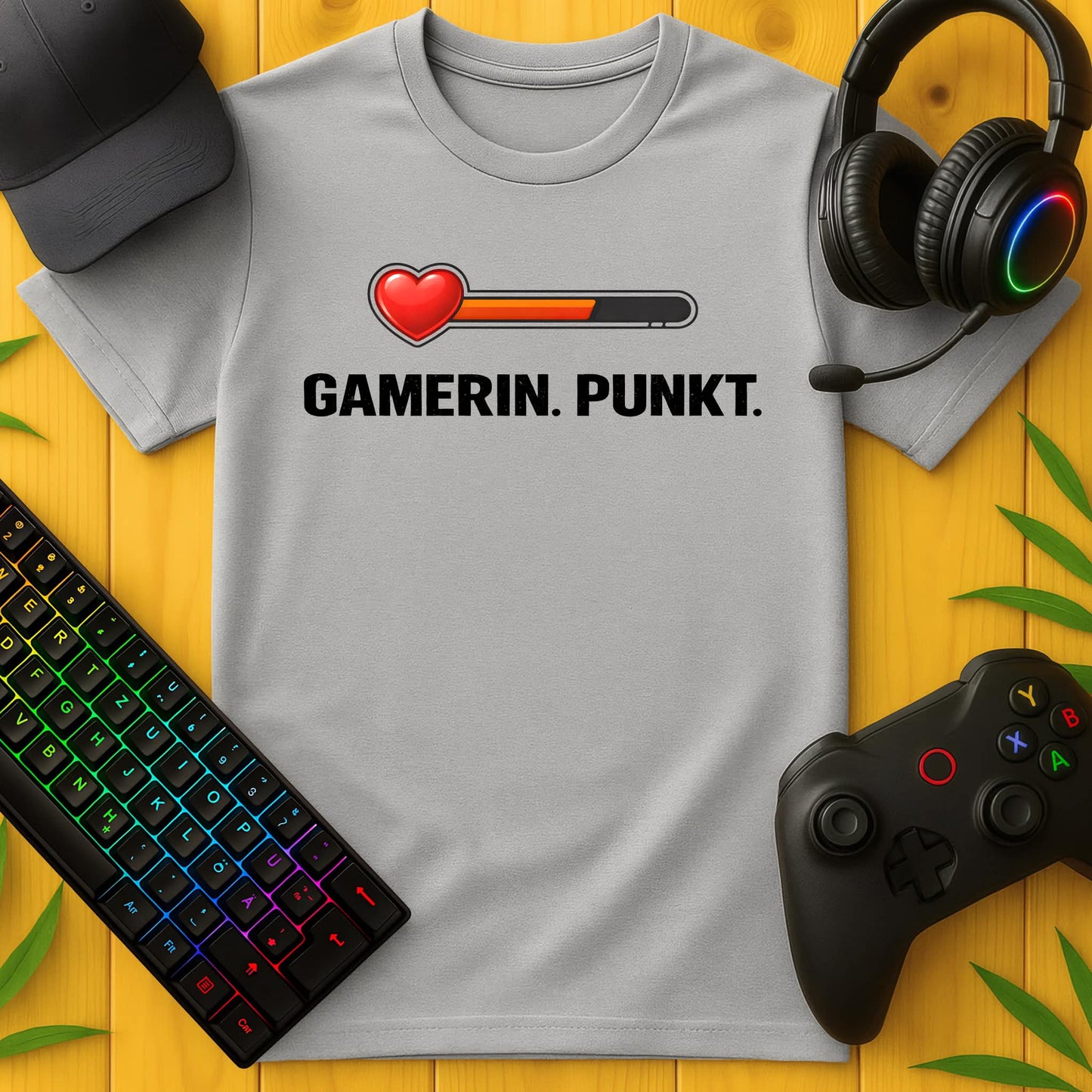 Gamerin Punkt Herz T-Shirt