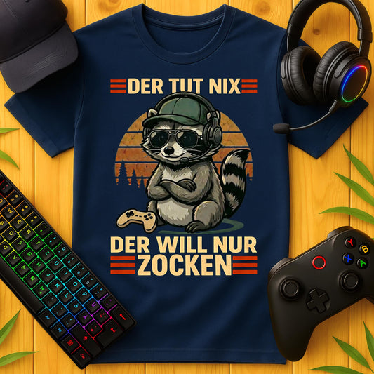 Der tut nix nur Zocken Raccoon T-Shirt