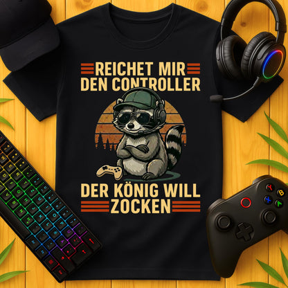 König will Zocken Raccoon T-Shirt