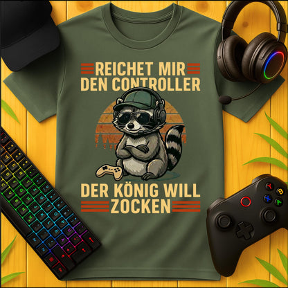 König will Zocken Raccoon T-Shirt