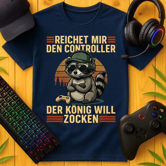 König will Zocken Raccoon T-Shirt