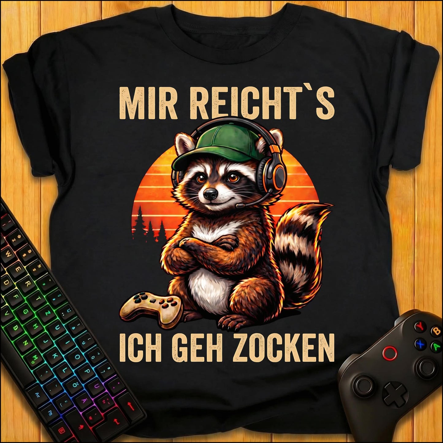 Mir Reichts ich geh Zocken Raccoon T-Shirt