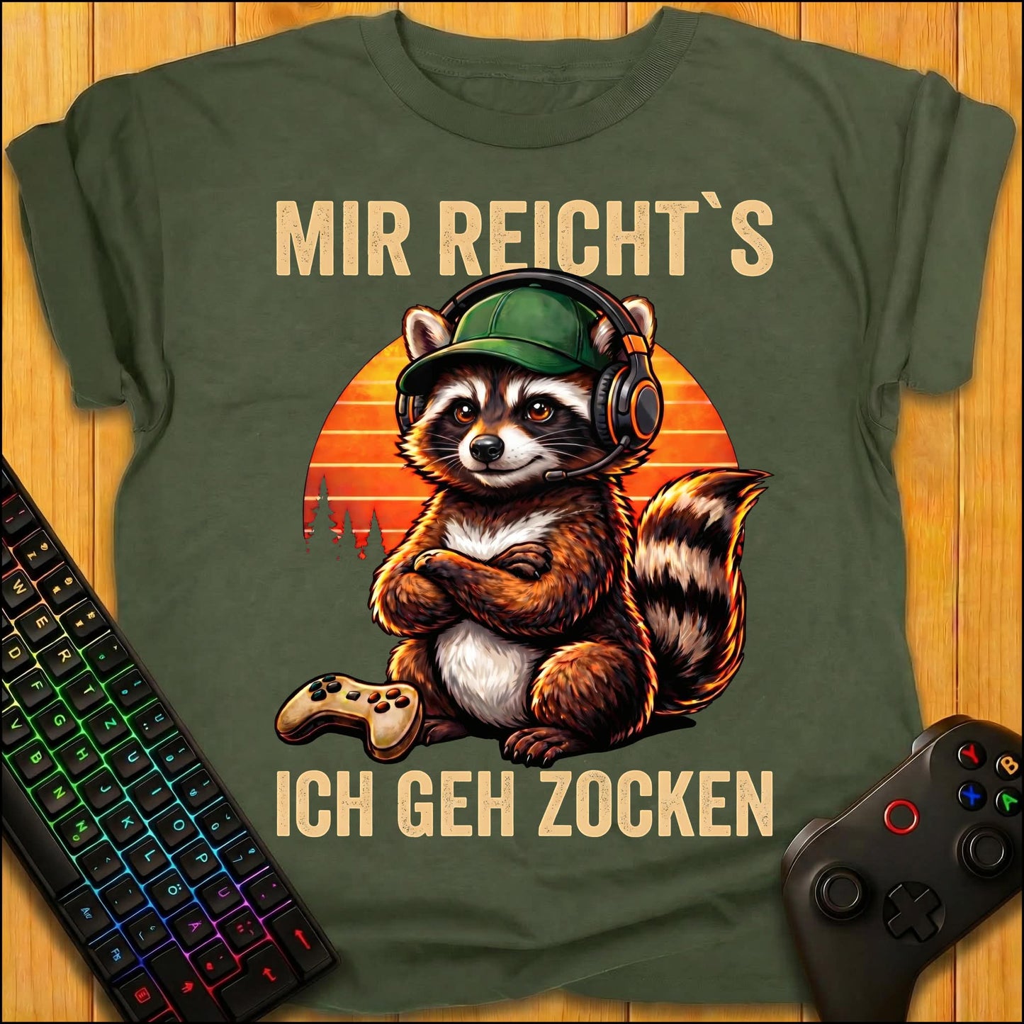 Mir Reichts ich geh Zocken Raccoon T-Shirt