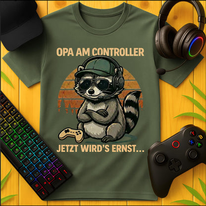 Opa am Controller Raccoon T-Shirt