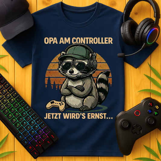 Opa am Controller Raccoon T-Shirt