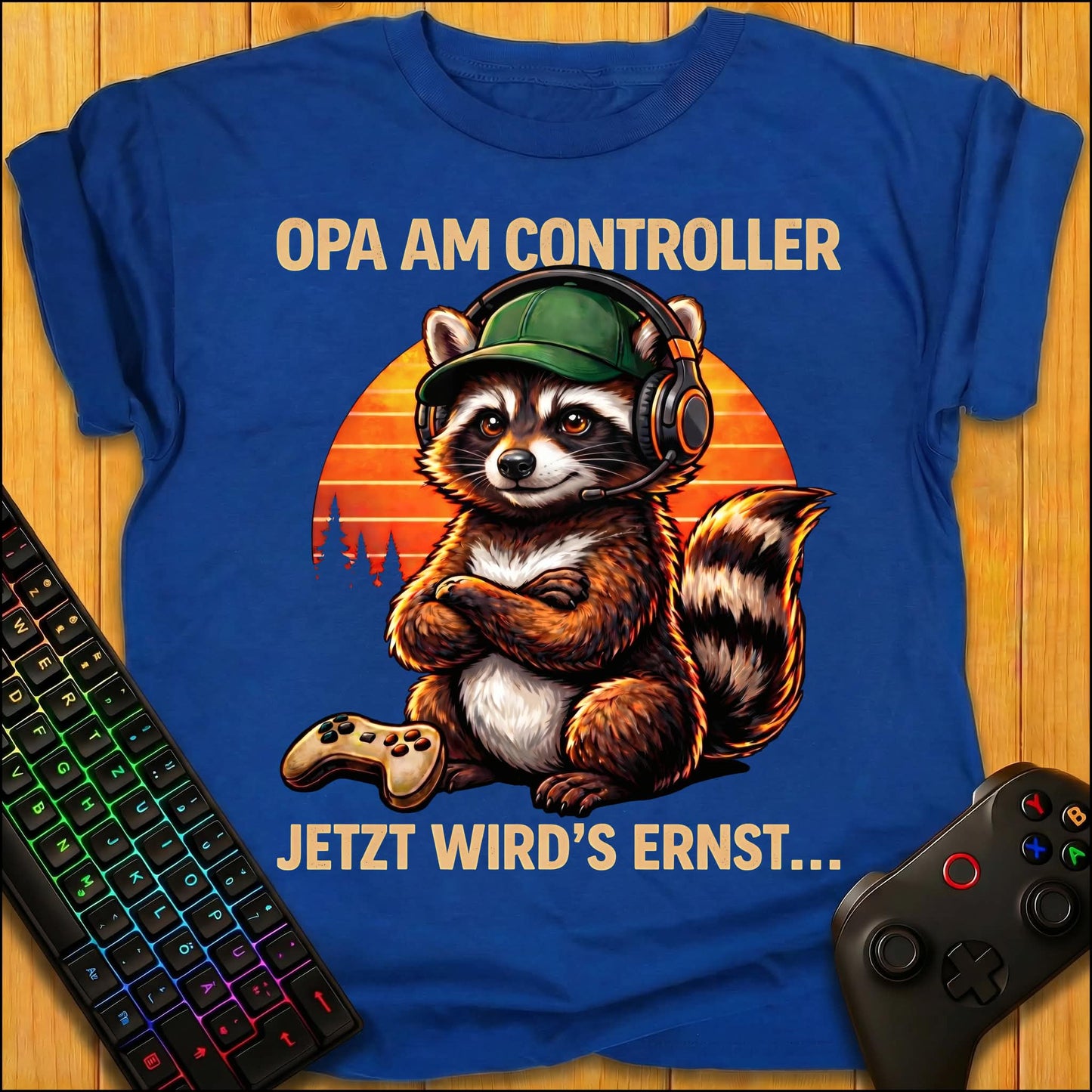 Opa am Controller Raccoon T-Shirt