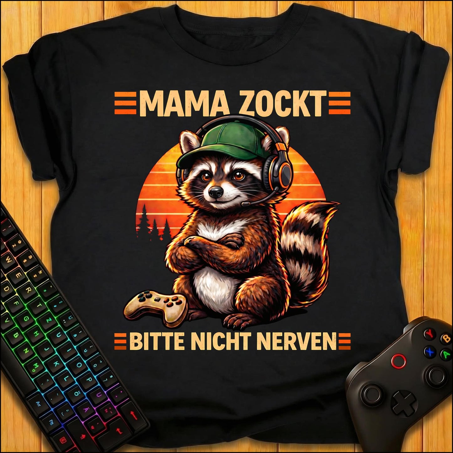 Mama zockt nicht nerven Raccoon T-Shirt
