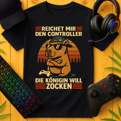 Königin will Zocken She-Capybara T-Shirt für Kids