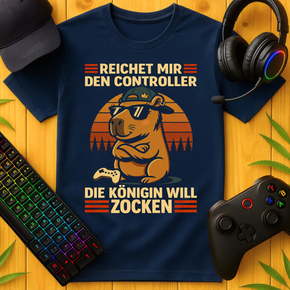 Königin will Zocken She-Capybara T-Shirt für Kids