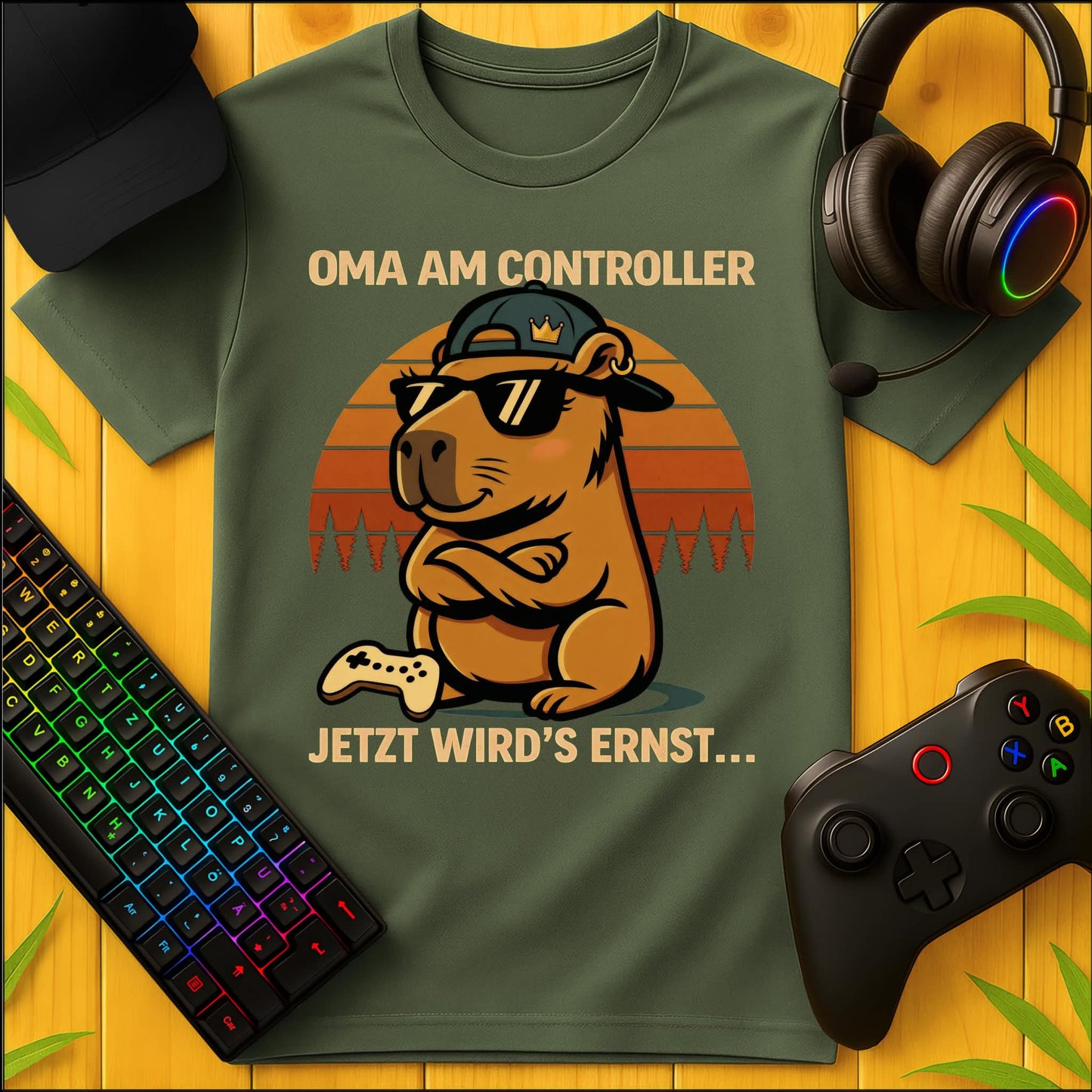 Oma am Controller She-Capybara T-Shirt
