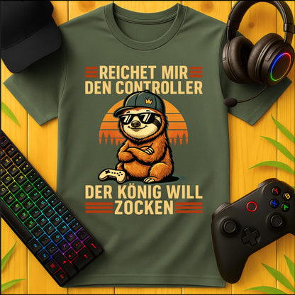 König will Zocken Sloth cool T-Shirt