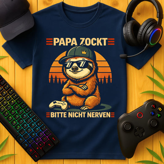 Papa Zockt Sloth cool T-Shirt
