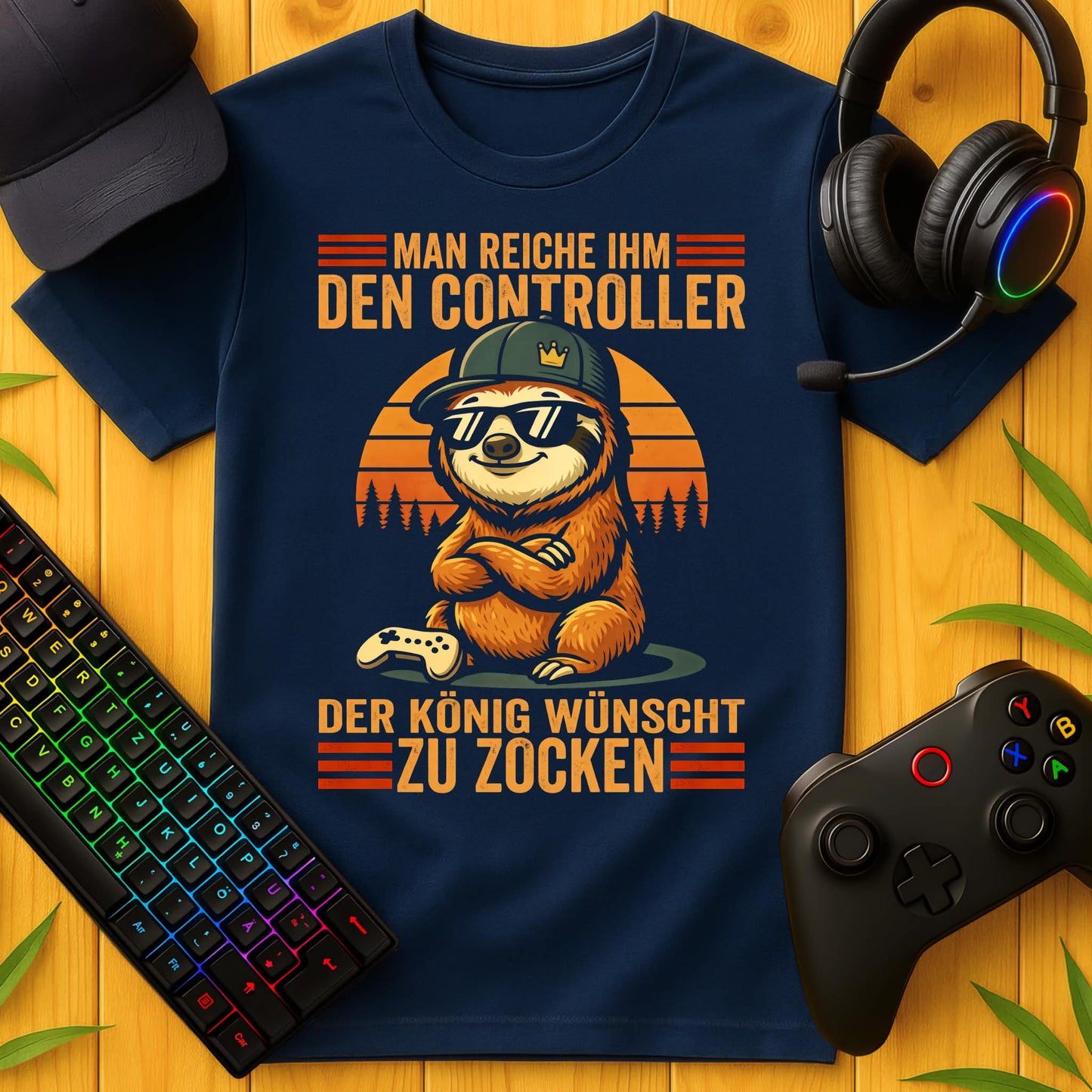 König wünscht zu Zocken Sloth T-Shirt