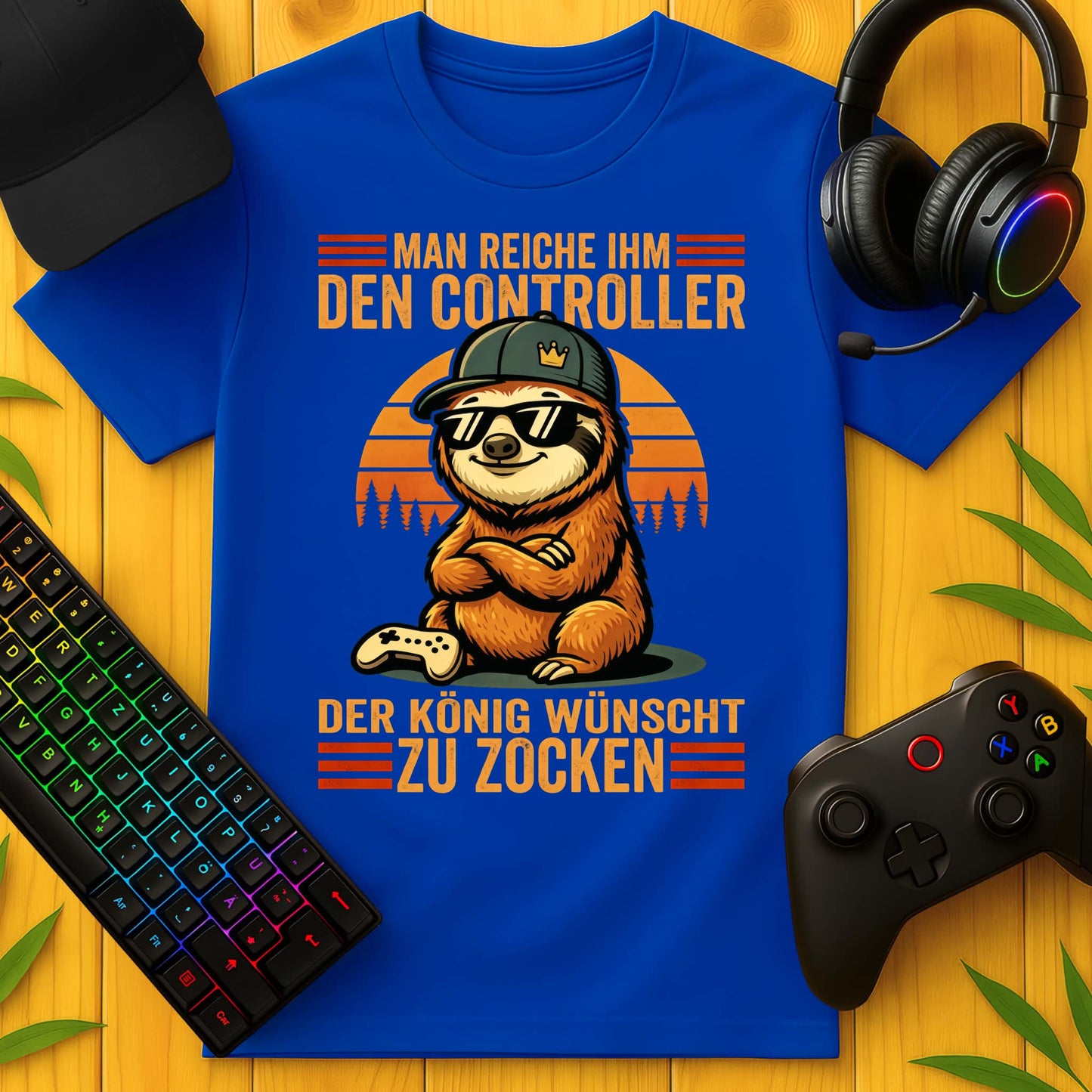 König wünscht zu Zocken Sloth T-Shirt für Kids