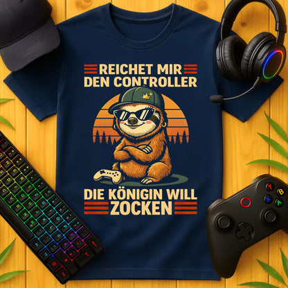 Königin will Zocken She-Sloth cool T-Shirt für Kids