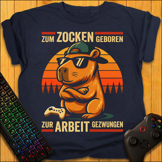 Zum Zocken geboren Capybara T-Shirt