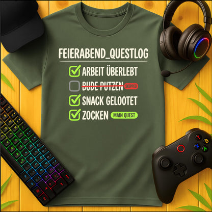 Feierabend Questlog Script T-Shirt
