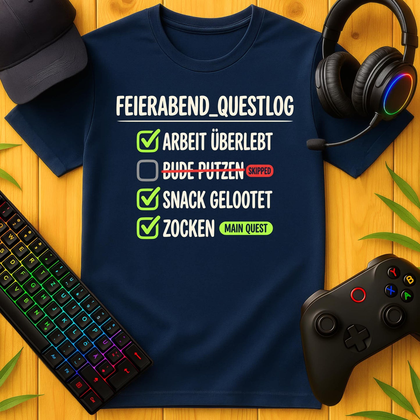 Feierabend Questlog Script T-Shirt