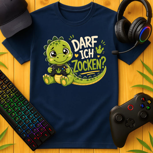 Darf ich Zocken Dino T-Shirt