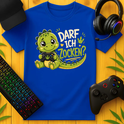 Darf ich Zocken Dino T-Shirt für Kids