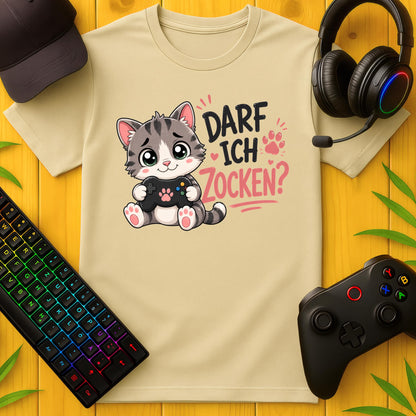 Darf ich Zocken Katze T-Shirt