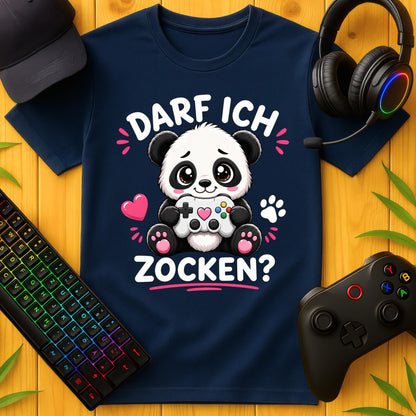 Darf ich Zocken Panda T-Shirt