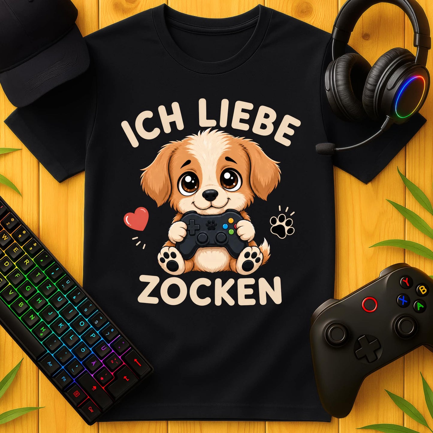 Ich liebe Zocken Hund T-Shirt