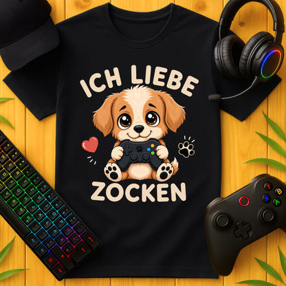 Ich liebe Zocken Hund T-Shirt