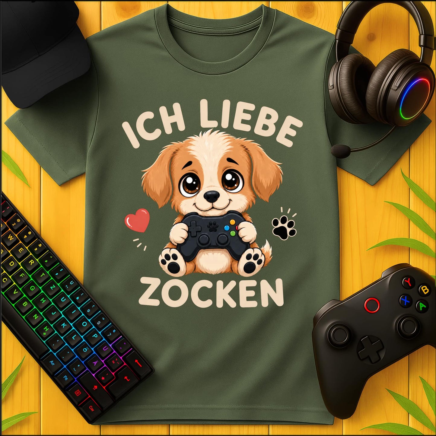 Ich liebe Zocken Hund T-Shirt