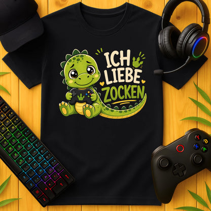 Ich liebe Zocken Dino T-Shirt