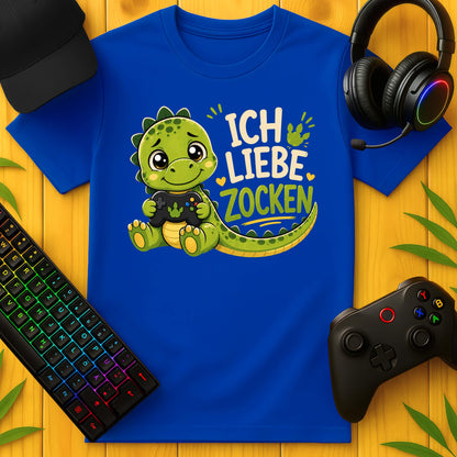 Ich liebe Zocken Dino T-Shirt