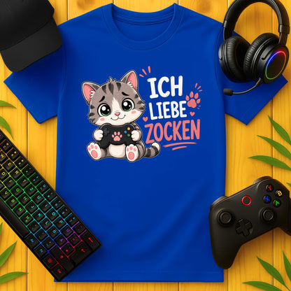 Ich liebe Zocken Katze T-Shirt