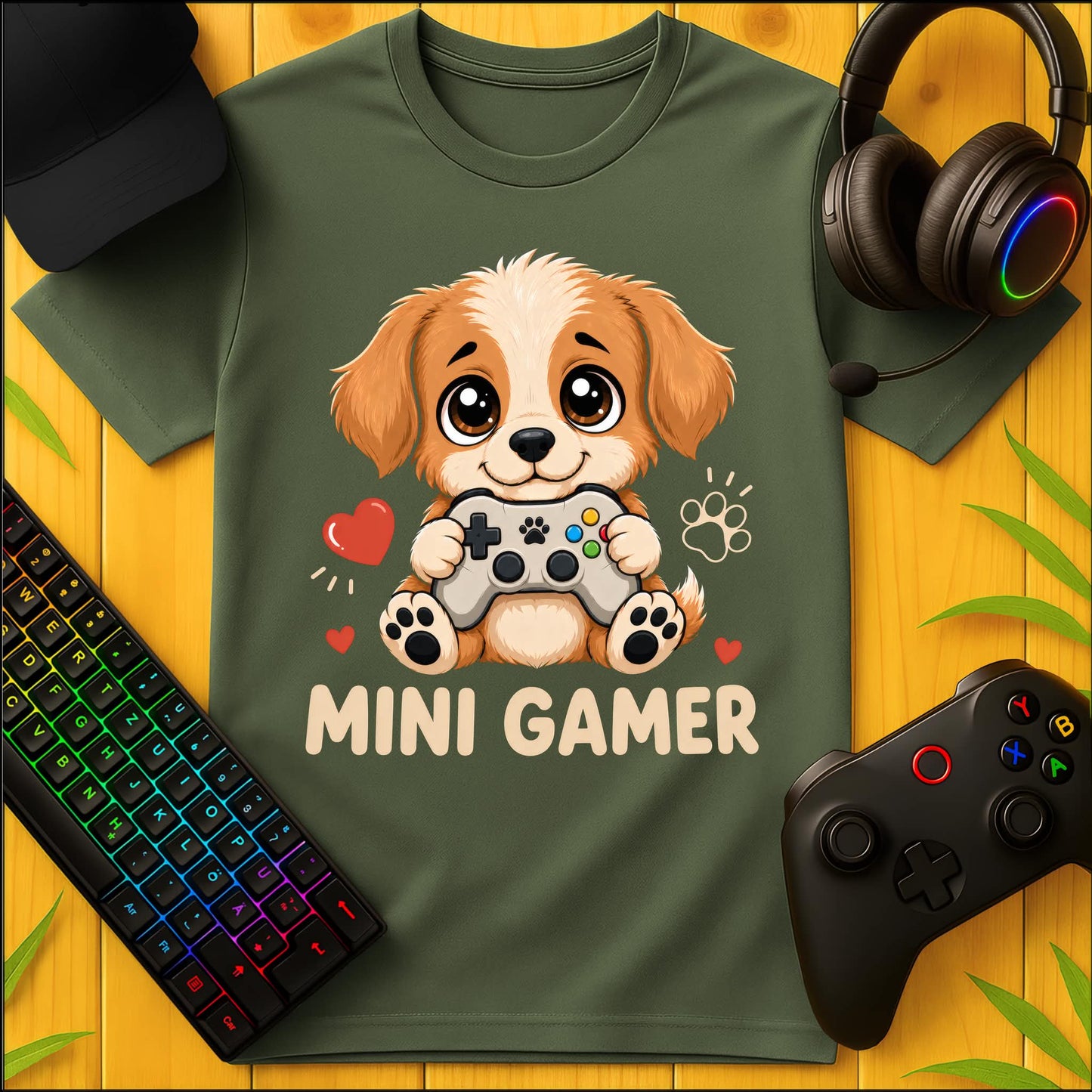 Mini Gamer Hund T-Shirt
