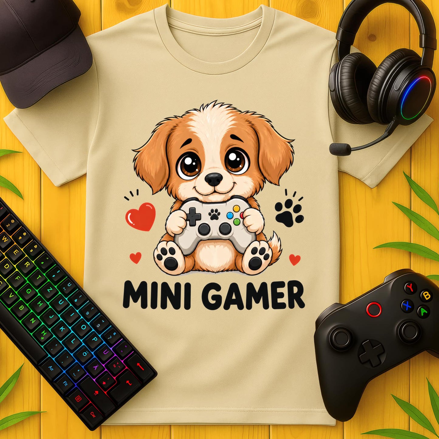 Mini Gamer Hund T-Shirt