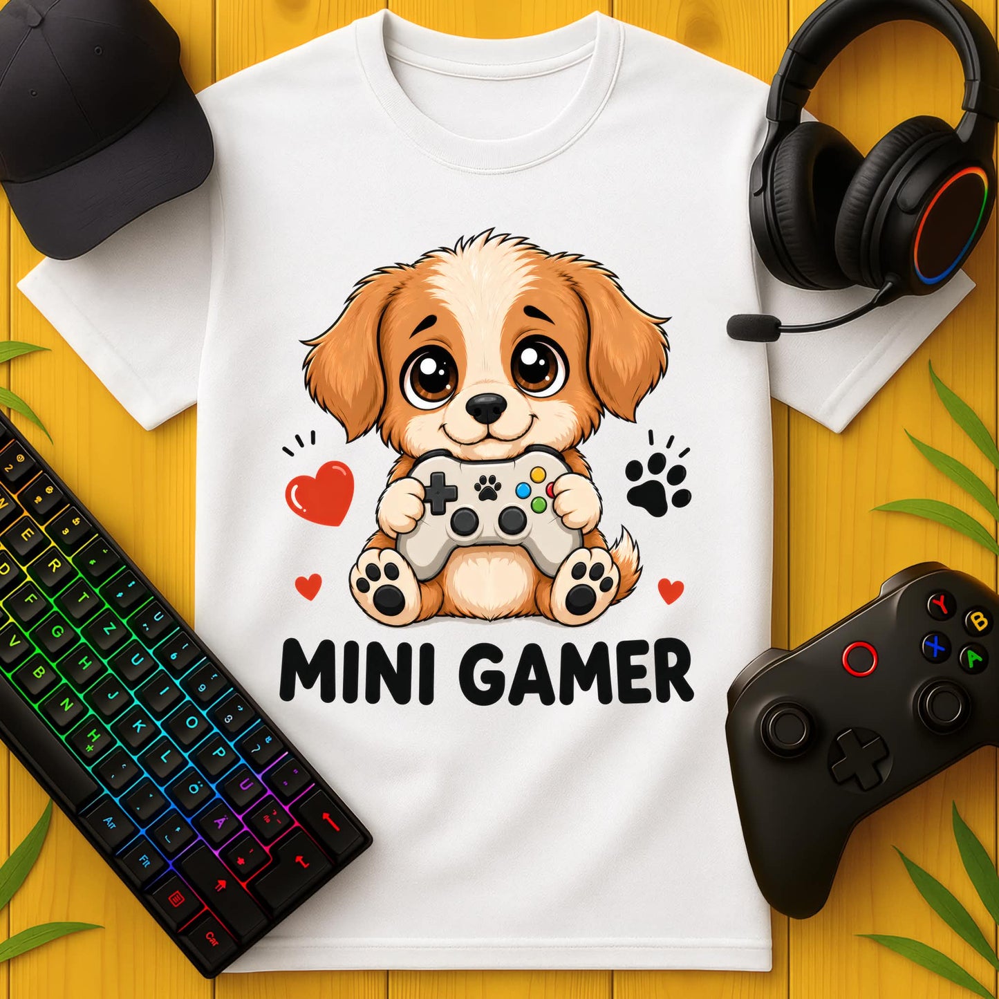 Mini Gamer Hund T-Shirt