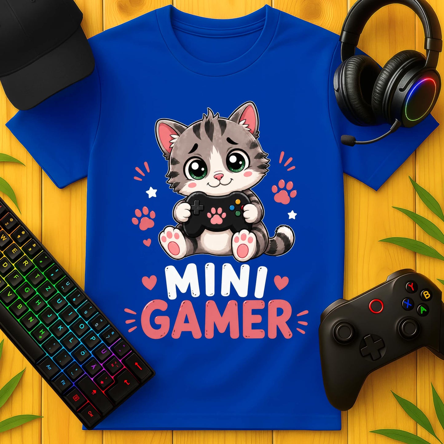 Mini Gamer Katze T-Shirt